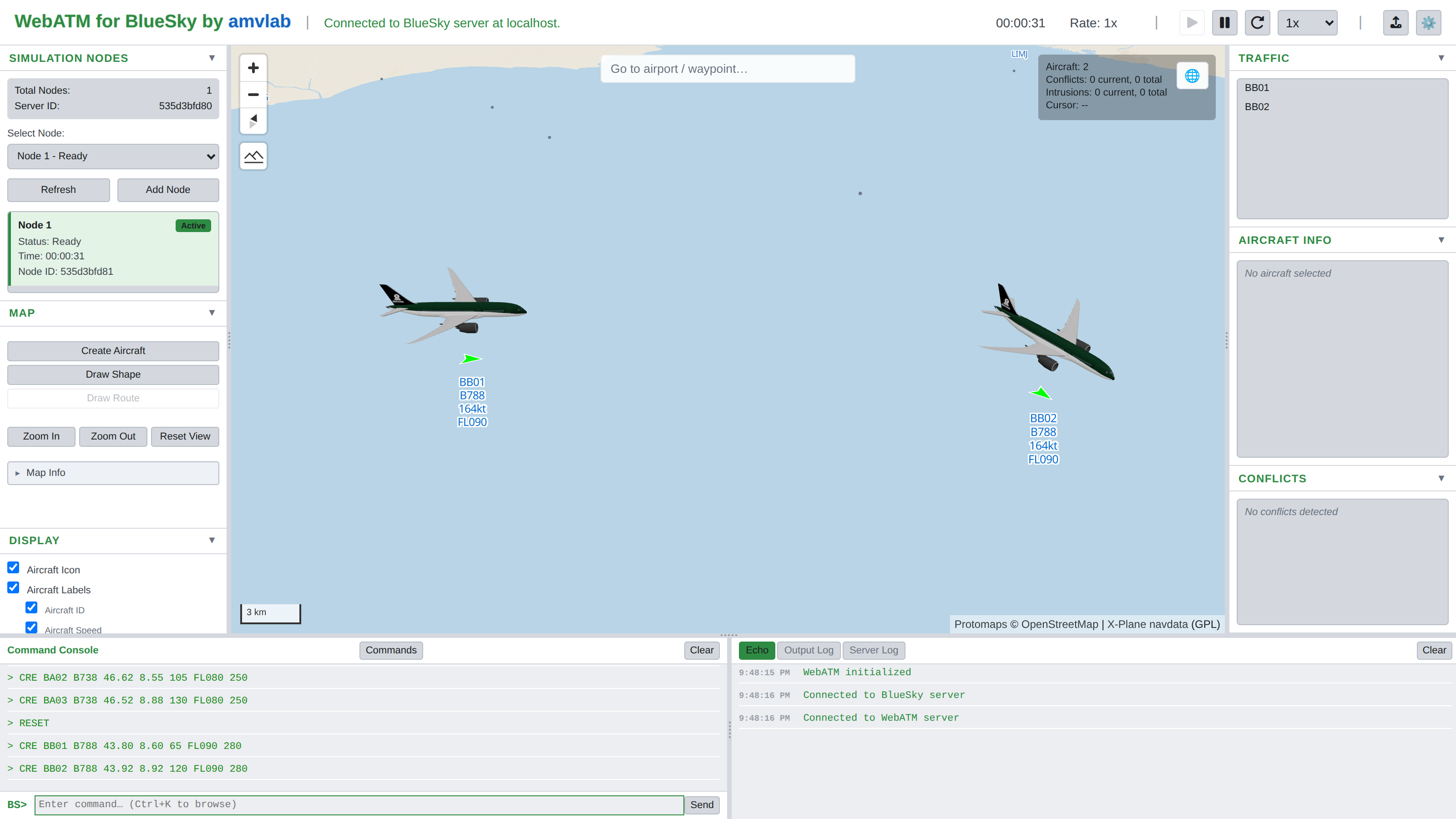 B787 pair over the coast, light theme