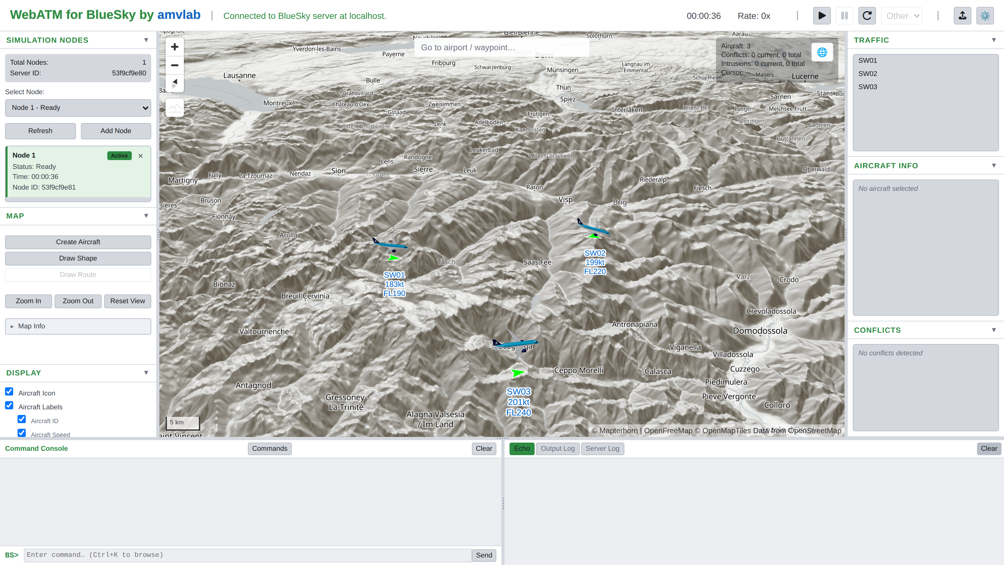 Fleet over the Valais Alps